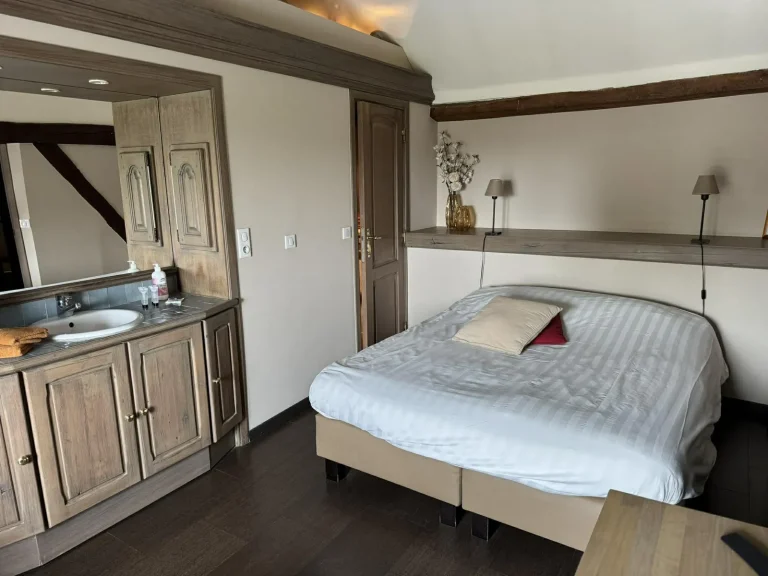 Gastenkamer De Kruishoeve De Haan - wastafel bed